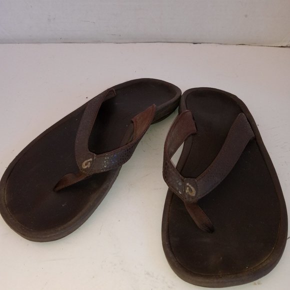OluKai Ho‘ōpio Beach Sandals Women's Sz 7US/37EU Brown - Picture 3 of 8